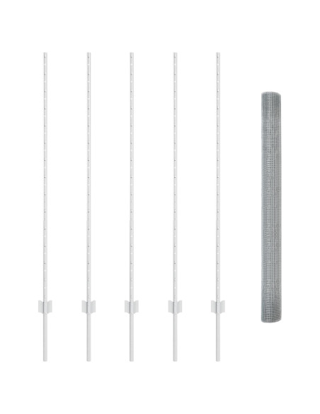 Recinzione in Filo Saldato  con 10 Post Silver 1.4x10 m Acciaio