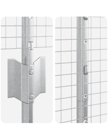 Recinzione con Posto Argento 1,5 x 10 m Acciaio