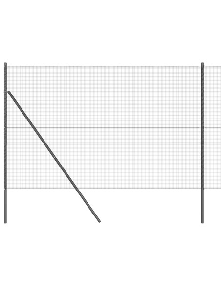Recinzione in Rete Saldato  con 13 Post Grigi 1.6x25 m in Acciaio