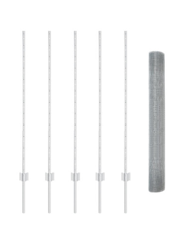 Recinzione con Posto Argento 1,2 x 10 m Acciaio