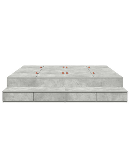 Struttura Letto  Grigio Calcestruzzo 180x200 cm