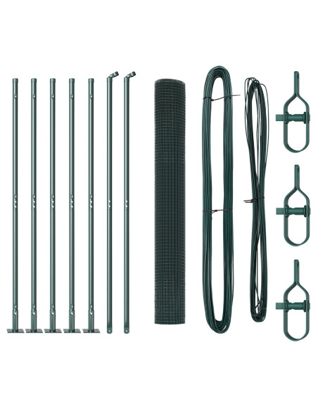 Palo della recinzione Verde 10 x 1 m (rete 12 x 12 mm) Acciaio