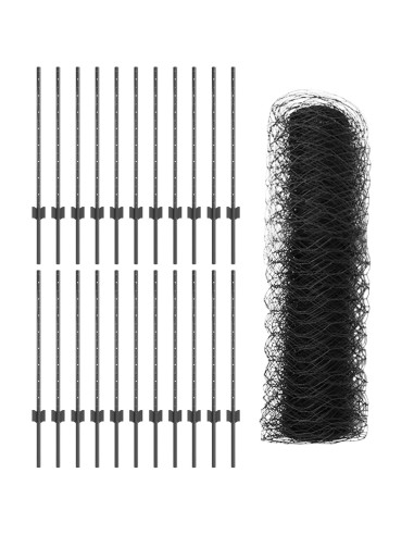 Recinzione con Posto Grigio 0,8 x 50 m Acciaio e PVC