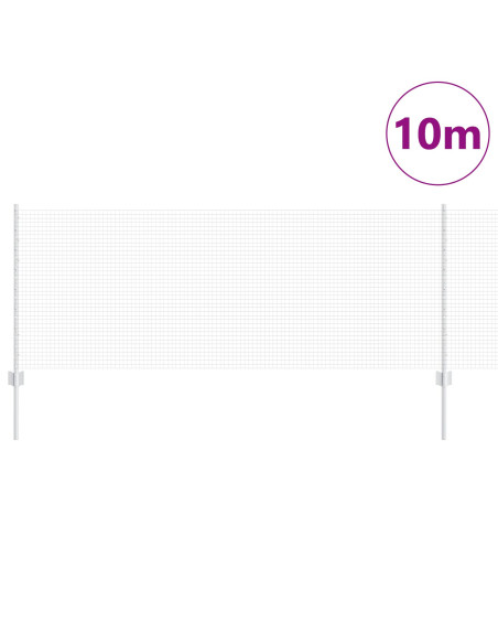 Recinzione in rete saldata  con 5 pali a U Argento 0.8x10 m Acciaio