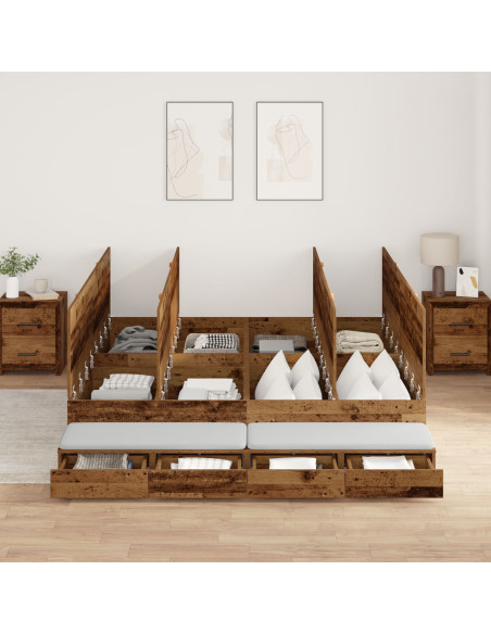 Struttura Letto con Contenitore  Marrone Legno ingegnerizzato