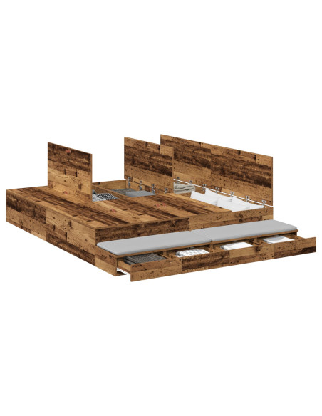 Struttura Letto con Contenitore  Marrone Legno ingegnerizzato