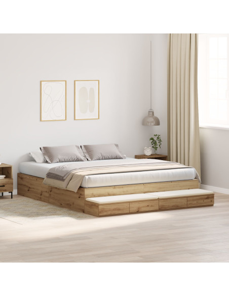 Struttura Letto  Rovere Artigianale Legno Massello 200 x 180 cm