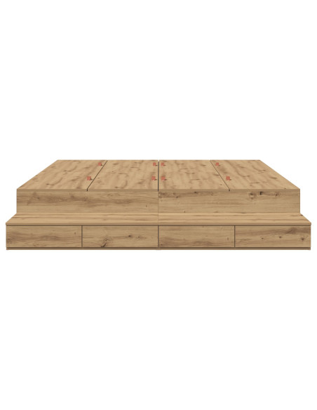 Struttura Letto  Rovere Artigianale Legno Massello 200 x 180 cm