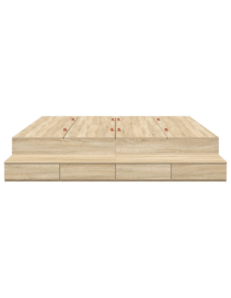 Struttura letto con contenitore  Marrone Legno ingegnerizzato