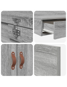 Struttura letto con contenitore Grigio Sonoma 180 cm 2