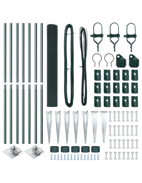 Palo della recinzione Verde 10 x 1 m (rete 25 x 25 mm) Acciaio