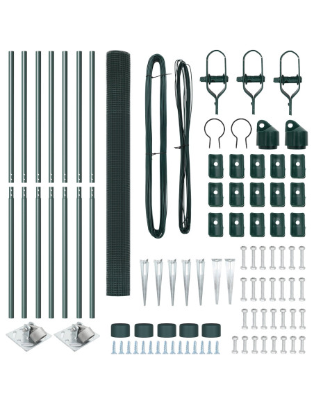 Set pali recinzione verdi Set di 2 Verde Acciaio zincato