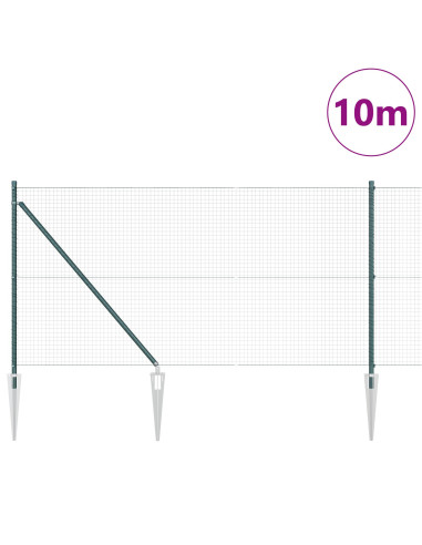 Palo della recinzione Verde 10 x 1 m (rete 25 x 25 mm) Acciaio