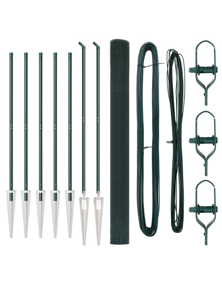 Set pali recinzione verdi Set di 2 Verde Acciaio zincato