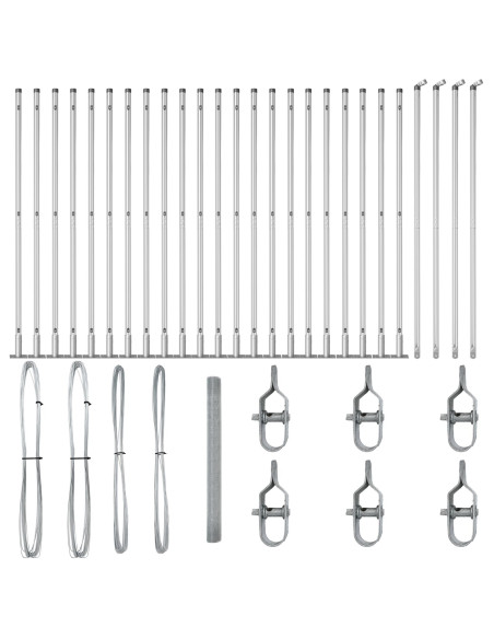 Recinzione in Filo Saldato  con 13 Pali Flangiati 1.4x50 m in Acciaio Galvanizzato