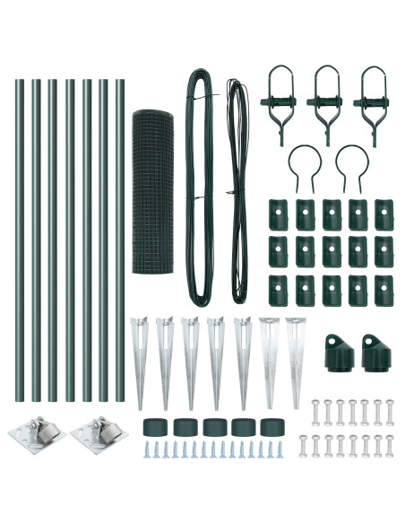 Set di pali per recinzione  Set di 2 Verde Metallo 10 x 0,5 m