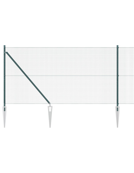 Set Pali per Recinzione  Set di 2 Verde Metallo rivestito in PVC