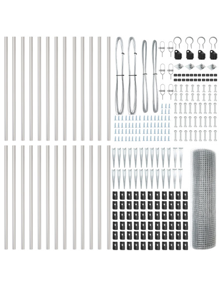 Palo della recinzione Argento 50 x 0,5 m (rete 12 x 12 mm)