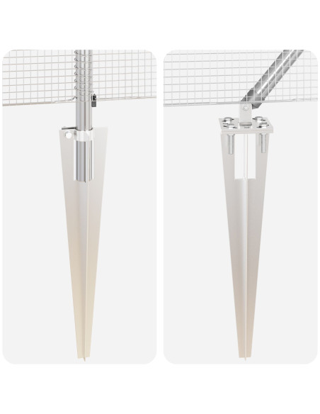 Palo della recinzione Argento 50 x 0,4 m (rete 12 x 12 mm)