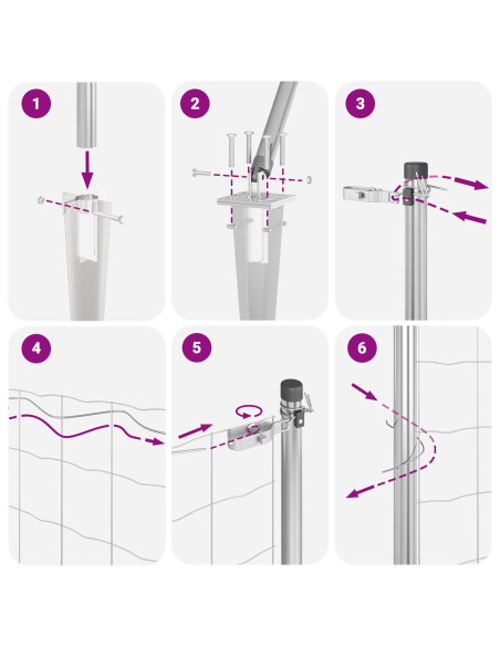Palo della recinzione Argento 25 x 1,6 m (25 x 25 mm rete)