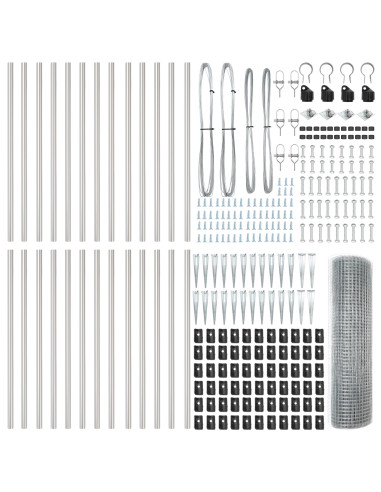 Palo della recinzione Argento 50 x 0,8 m (rete 25 x 25 mm)