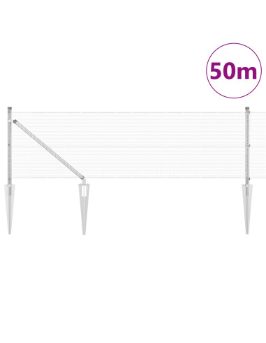 Palo della recinzione Argento 50 x 0,6 m (maglia 12 x 12 mm)