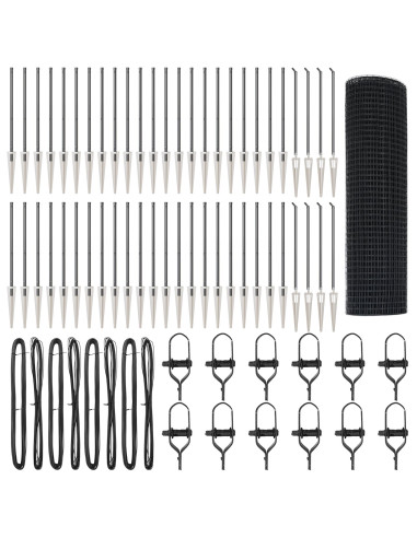 Palo della recinzione Grigio 100 x 0,8 m (rete 12 x 12 mm)