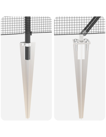 Palo della recinzione Grigio 100 x 0,8 m (rete 12 x 12 mm)