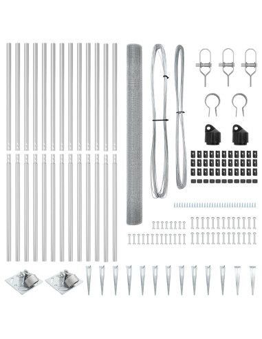 Palo della recinzione Argento 25 x 1,5 m (25 x 25 mm rete)