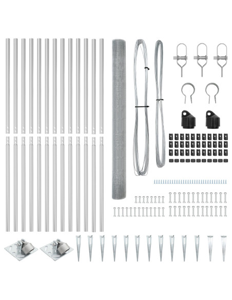 Palo della recinzione Argento 25 x 1,5 m (25 x 25 mm rete)