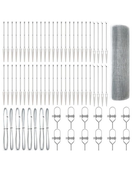 Recinzione in filo saldato  con 13 pali a picchetto 0.6x100 m in acciaio galvanizzato