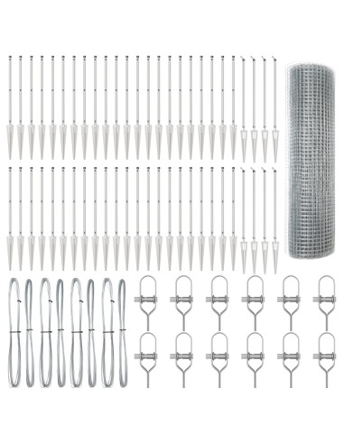 Palo della recinzione Argento 100 x 0,4 m (rete 25 x 25 mm)