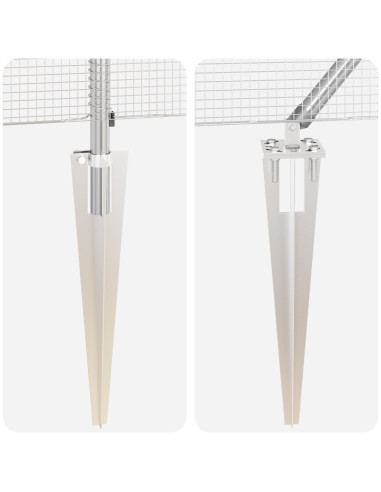 Palo della recinzione Argento 100 x 0,5 m (rete 12 x 12 mm)