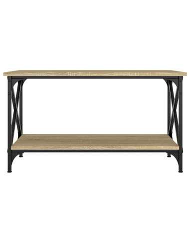 Tavolino Rovere Sonoma 80x45x45 cm in Legno Multistrato e Ferro