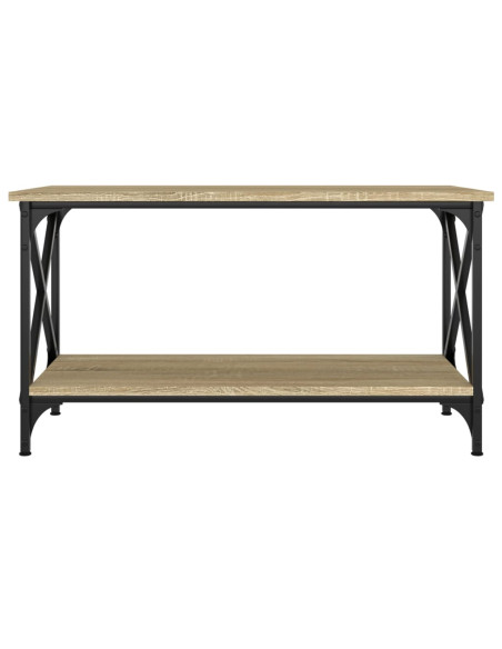 Tavolino Rovere Sonoma 80x45x45 cm in Legno Multistrato e Ferro