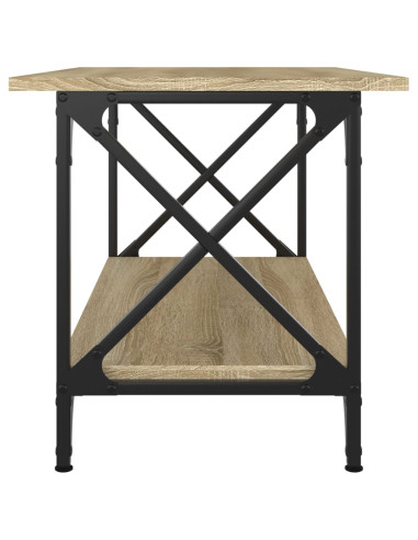 Tavolino Rovere Sonoma 80x45x45 cm in Legno Multistrato e Ferro