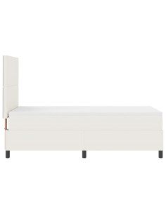 Letto a molle Crema e Bianco 90 x 190 cm Tessuto in Cords