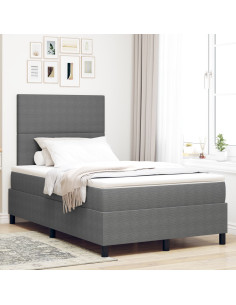 Letto a molle con testiera Grigio chiaro e bianco 120 x 190 cm