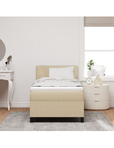 Letto a Sorgente LED Grigio chiaro e bianco 80 x 200 cm