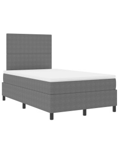 Letto a Sorgente LED Grigio chiaro e bianco 120 x 190 cm