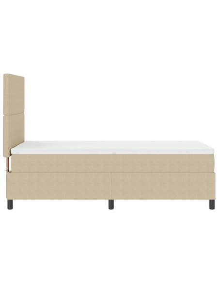 Letto con Box Spring e Materasso Beige Chiaro 80x200 cm Tessuto in Corduroy