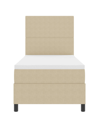 Letto a molle con testiera Grigio chiaro e bianco 80 x 200 cm