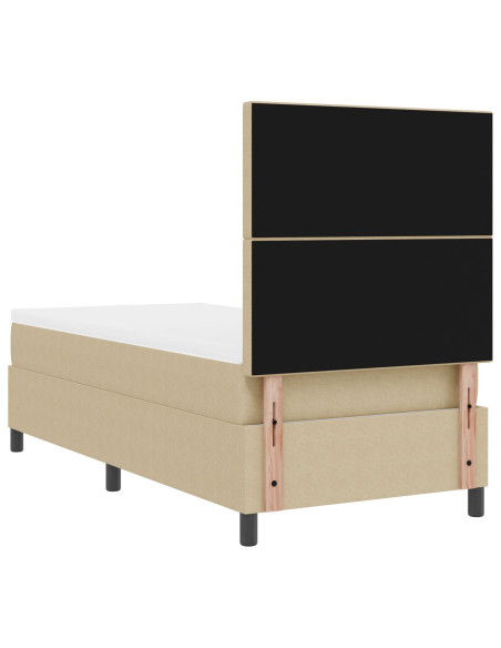 Letto con Box Spring e Materasso Beige Chiaro 80x200 cm Tessuto in Corduroy