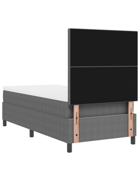 Letto a molle con testiera Grigio chiaro e bianco 90 x 190 cm