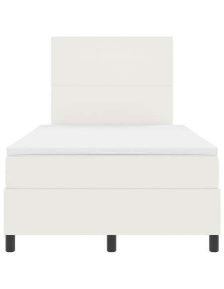 Letto a Rete con Materasso Panna Piccolo Doppio Tessuto Corduroy