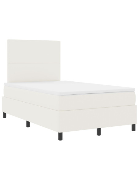Letto a Rete con Materasso Panna Piccolo Doppio Tessuto Corduroy