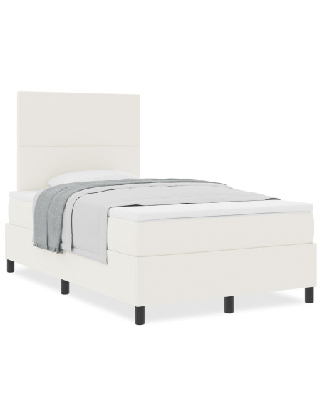 Letto a Rete con Materasso Panna Piccolo Doppio Tessuto Corduroy