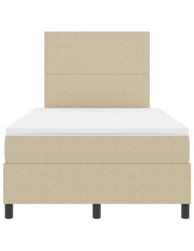 Letto a molle con testiera Grigio chiaro e bianco 120 x 190 cm