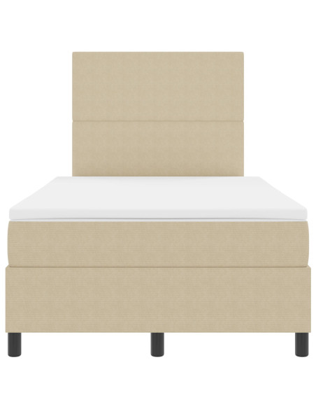 Letto a molle con testiera Grigio chiaro e bianco 120 x 190 cm