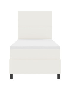 Letto a Sorgente LED con testiera Crema e Bianco 90 x 190 cm 2